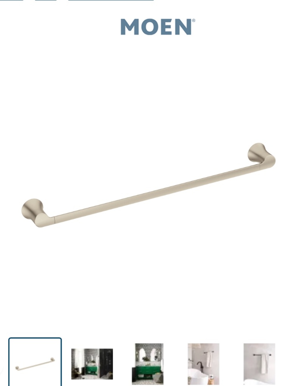 Moen YB0218BN Doux 18" Towel Bar, Brushed Nickel